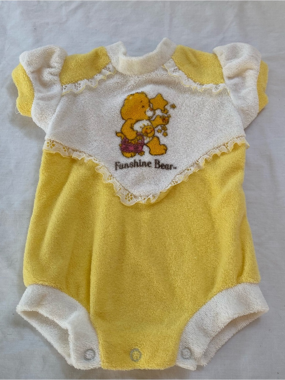 Vintage 1983 Care Bears Funshine Bear Terry Cloth Romper 0-3M Canada
